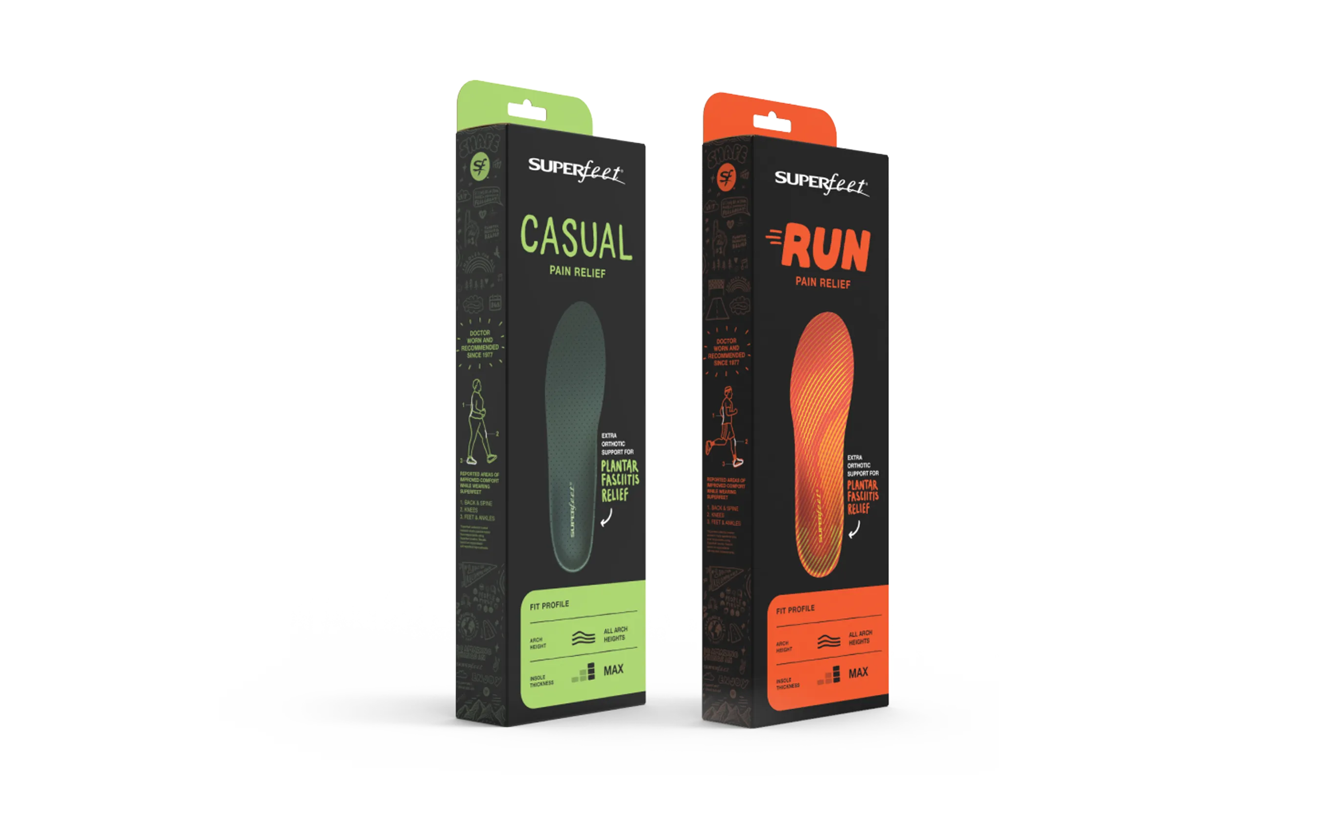 SUPERFEET FL7864 Pain Relief Insoles-oranje - L.J. Sport