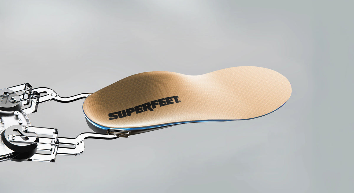 Superfeet insole on a gray background