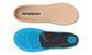 Superfeet insole with blue and black sole on a white background
