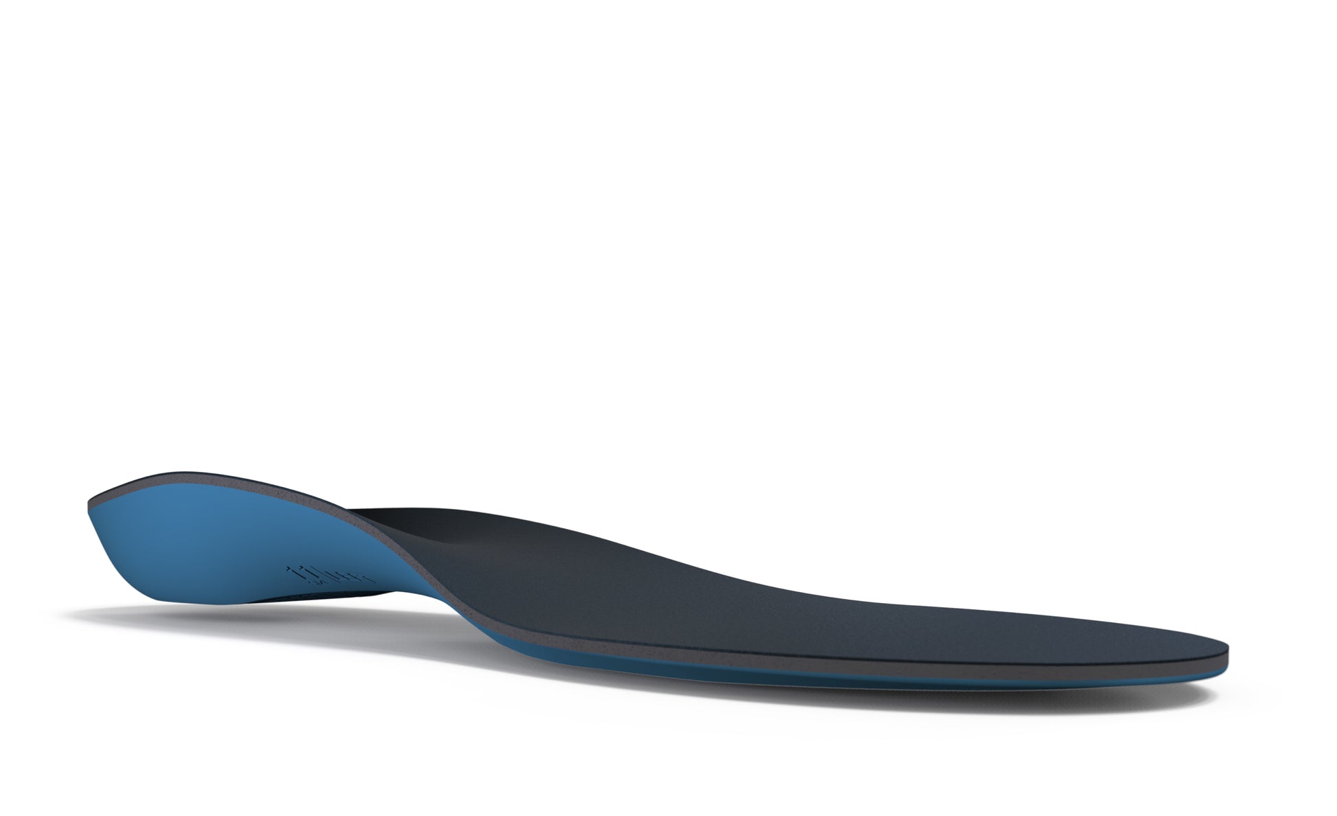 A Superfeet's Work Memory Insole shown from a side angle against a white background. 