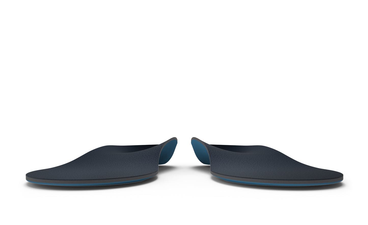 A pair Superfeet's Work Memory Insole shown from the front against a white background. 