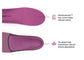 Pair of Superfeet All-Purpose Women's High Impact Support Insoles with feature highlights that say Moisturewick top cover helps reduce odors and Sculpted heel maximizes natural shock absorption.
