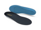 Black and blue work memory foam shoe insoles on a white background