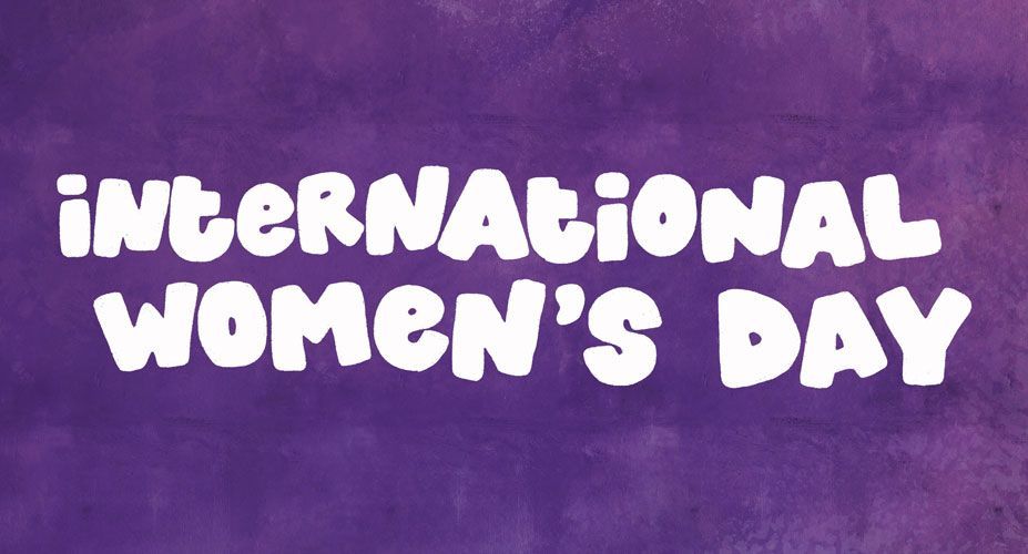International Women's Day written on a purple background
