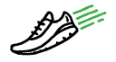 Athetic shoe in motion illustrated icon