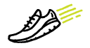 Athetic shoe in motion illustrated icon