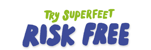 Hand drawn Try Superfeet Risk Free text icon