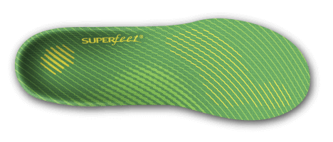 Top-down view of left foot Run Support High Arch insole