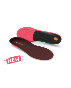 Pair of Superfeet WINTER Comfort Thin insoles with graphic overlay that says NEW